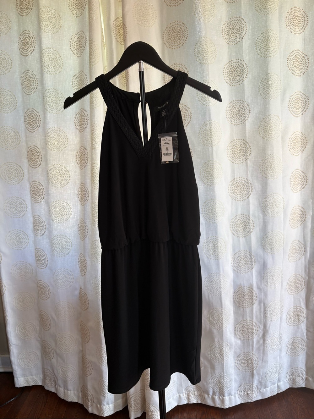 White House Black Market Black Sleeveless Halter Mini Dress